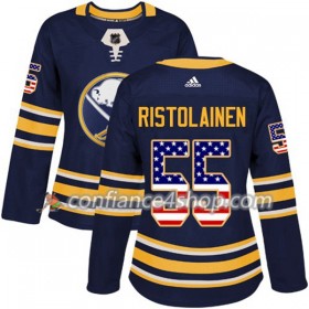 Adidas Maillot de Hockey Buffalo Sabres Rasmus Ristolainen 55 2017-2018 Bleu Marine USA Flag Fashion Authentic - Femme